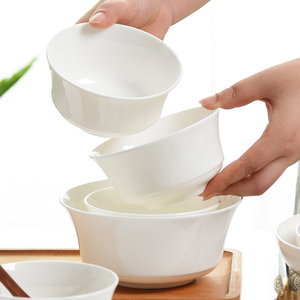 创意纯白色家用骨瓷饭碗个性小碗韩式日式陶瓷餐具米饭碗面碗餐具