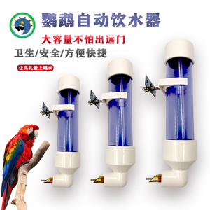 鹦鹉自动饮水杯撞针式饮水器水器宠物水杯中大型鹦鹉鸟类喂水食盒