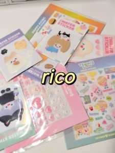 韩国TRF可爱rico女孩周边水晶贴纸手账相片手机防水装饰咕卡贴画