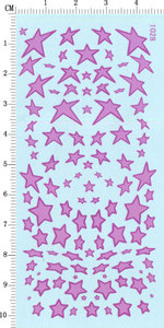 星星 斜形花五角星 痛车模型水贴纸 黄色 紫色 1028