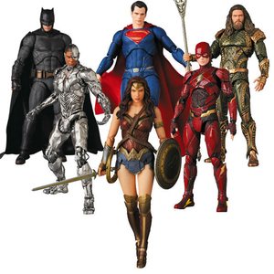 现货 DC正义联盟 MAF蝙蝠侠超人闪电侠海王可动人偶 盒装手办模型
