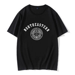 美国东北大学T恤 NEU短袖 Northeastern University纪念T恤校服