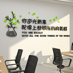 办公室墙面装饰氛围布置企业文化司茶水间员工休息闲区励志标语贴