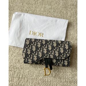 现货 迪奥Dior钱包 经典马鞍老花钱夹卡包 零钱包 长款 报销鉴定