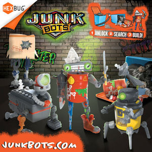 美国正版赫宝JUNKBOTS实验室垃圾机器人盲盒拼装组合创意儿童玩具