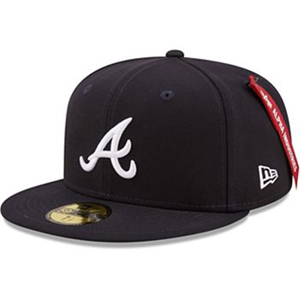 NEW ERA CAP男帽休闲帽平檐棒球帽黑色亚特兰大勇士队休闲帽子