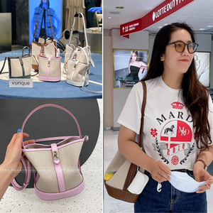 团团自留！韩国vunque专柜代购23新款女包单肩斜跨手拎帆布水桶包