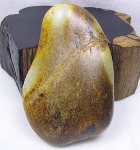 新疆和田玉◆褐黄皮150.9克白玉籽料原料原石◆和田籽玉◆h