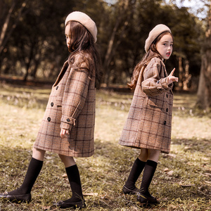 【双11狂欢价】女童呢子大衣中长款秋冬装2018新款洋气儿童