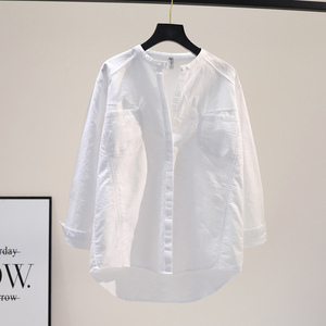白色衬衫女春秋装2024年新款宽松设计感小众女士衬衣长袖休闲上衣