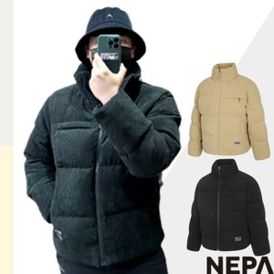 NEPA耐葩专柜 韩国直邮代购 22新冬男士短款复古灯芯绒羽绒服110