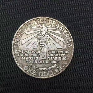 1906年美国自由1美元铜镀银银元银圆仿外国钱币
