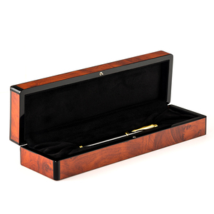 复古烤漆钢笔包装盒木质礼盒 高级长形首饰金条包装收藏盒送礼