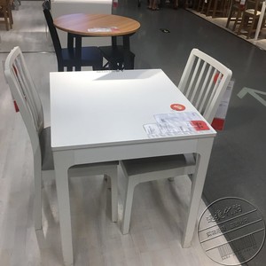 宜家国内代购伊克多兰伸缩型餐桌实木餐桌北欧风格拉伸式餐桌