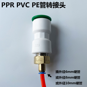 ppr水管快速接头免热熔pvc20管25pe转接开槽机4分转2分快插转接头