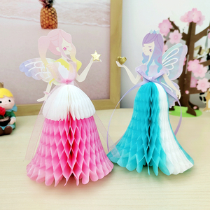 美丽教师节精灵祝福女孩3D生日卡片创意摆设仙女公主立体蜂巢贺卡