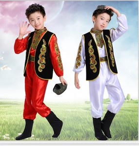 儿童男成人回族演出表演舞蹈服装新疆舞维吾尔族哈萨克族少数民族