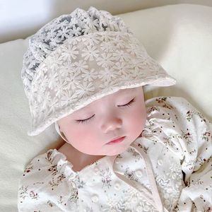 韩系夏季婴儿蕾丝遮阳帽春秋薄款防晒帽子女宝宝公主帽镂空儿童太