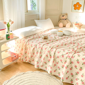 全棉布小清新藕粉色胡萝卜床单单件儿童女孩女生卧室可爱四季通用