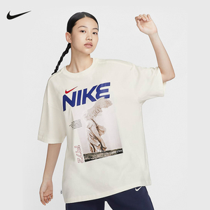 Nike耐克短袖女夏新款背标印花宽松纯棉上衣运动T恤HF6180 HF6292
