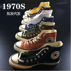 1970s星标硫化帆布鞋女情侣款高帮韩版学生潮鞋大量一件代发