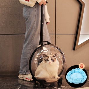 猫包外出便携宠物拉杆箱手提透明太空舱猫咪旅行小推车狗狗行李箱