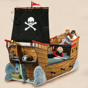 卡蒂高端定制家具欧式美式地中海创意特色实木儿童床 船床海盗床