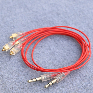 短款mmcx耳机线 38cm红色线材 35mm插头 蓝牙线 MP3用便宜插拔线