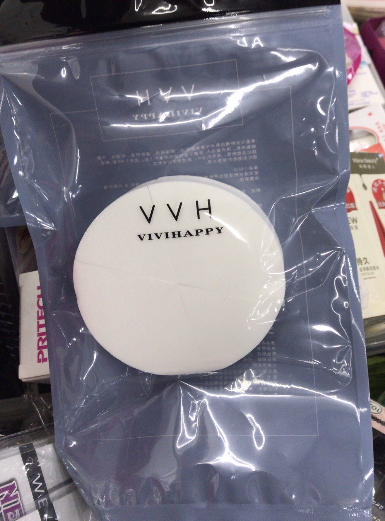 vvh正品大圆6切三角海绵组合装气垫粉扑干湿两用彩妆化妆工具