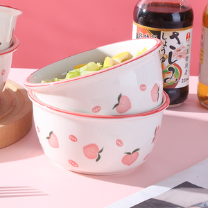 陶瓷餐具日式创意祝福水果碗碗家用吃饭专用小碗精致可爱饭碗