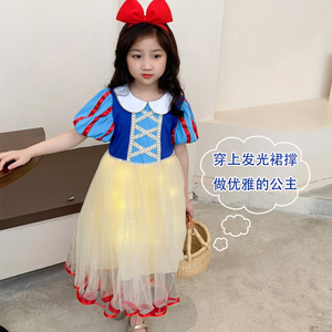 白雪公主裙子女童夏款小红帽儿童话人物角色扮演服装爱莎连衣裙孩