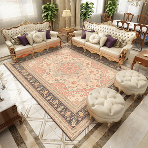 欧式客厅地毯沙发茶几毯北欧卧室床边毯美式家用大面积地垫定制