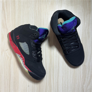 Air Jordan AJ5 GS黑红紫葡萄男女高帮运动休闲篮球鞋 CZ2989-001