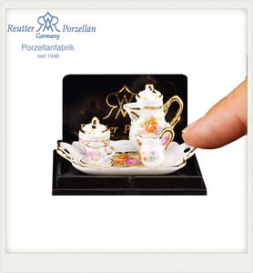 德国REUTTER PORZELLAN微缩茶具法式尼莫日花款娃娃屋原装礼品