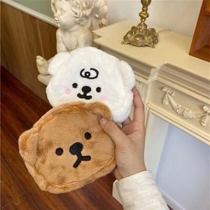 韩国温暖的小熊零钱包可爱毛绒公仔创意收纳口红包ins便携收纳袋