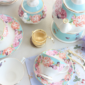 英式下午茶红茶杯茶壶 奶盅糖缸 骨瓷咖啡杯碟欧式优雅花茶具礼品