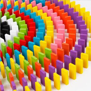 积木多米诺骨牌 彩色120片多诺米儿童比赛标准益智科教木制玩具