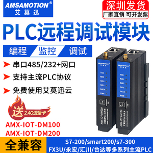 艾莫迅 PLC远程调试模块下载监控编程通讯4G无线网关网络控制程序