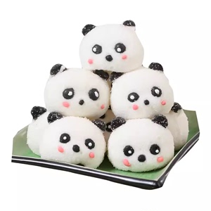 网红熊猫造型糖果3D立体可爱咖啡甜品蛋糕冰粉装饰哄娃软糖果香浓