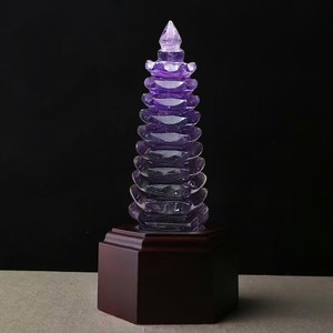 天然紫水晶雕刻13层十三层九层9层七层7层文昌塔男女书房工艺摆件