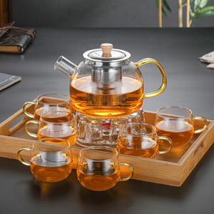加厚玻璃泡茶壶不锈钢过滤透明大号红茶壶煮茶水壶家用功夫茶具
