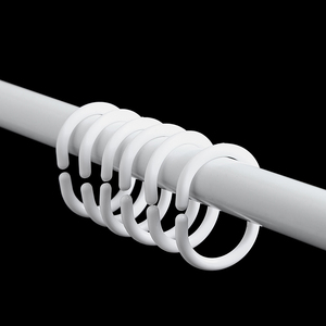 窗帘挂钩活扣环床帘挂环圆环扣环吊环家用C型圈浴帘塑料吊环配件