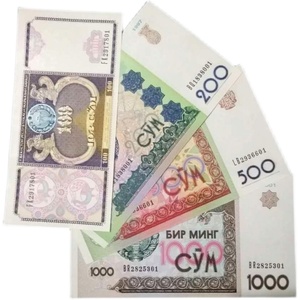 保真乌兹别克斯坦大全套4张5-1000亚洲外国钱币雕版外币纸币货币