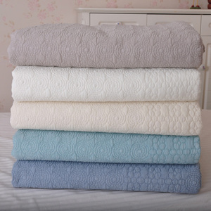 韩式外贸纯色绗缝珍珠砂洗纯棉夏凉被空调被床垫床盖加厚夹棉床单