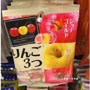 日本进口 Pine佩茵水果糖三种苹果桃子混合装果汁硬糖喜糖85g