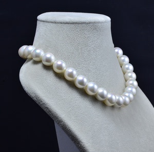 淡水母贝珍珠项链白色贝珠珍珠吊坠正圆无暇锁骨链送女友送妈妈