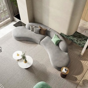 轻奢意式小户型布艺弧形沙发北欧简约酒店大堂别墅组合半圆形沙发