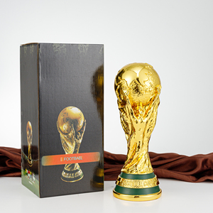 2022世界杯大力杯奖杯足球比赛纪念品卡尔大力神杯电镀金礼盒装