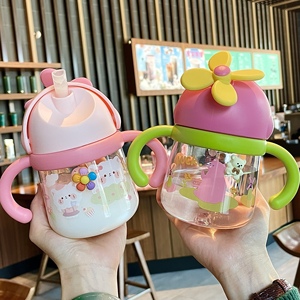 儿童吸管杯一岁婴儿喝水杯宝宝学饮杯3岁可爱重力球饮水杯子奶瓶