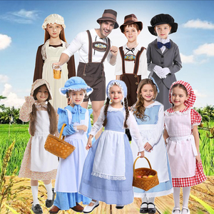 欧洲田园服装成人儿童农场服英国农妇扮演服法式女仆装亲子表演服